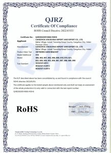 RoHS certificate of compliance