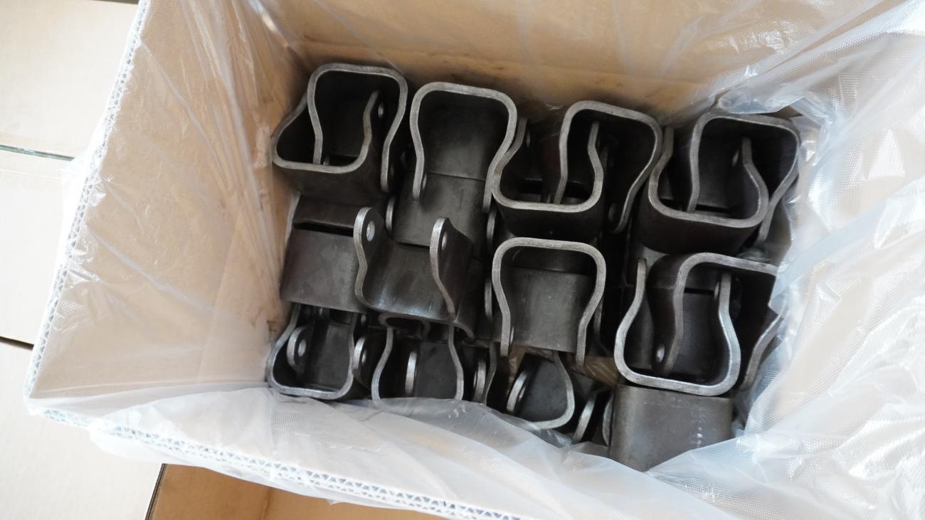 Parts in film-lined carton